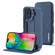 iPhone 15 LC.IMEEKE Hon Ancient Series Flip Leather Phone Case - Blue