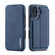 iPhone 15 LC.IMEEKE Hon Ancient Series Flip Leather Phone Case - Blue