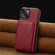iPhone 15 LC.IMEEKE L5 Series Detachable RFID Card Bag Magsafe Phone Case - Red