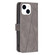iPhone 15 Magnetic Buckle Rhombus Texture Leather Phone Case - Grey
