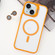 iPhone 15 MagSafe Acrylic Hybrid TPU Holder Phone Case with Lens film - Orange