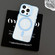 iPhone 15 MagSafe Colorful Wavy Circle PC Hybrid TPU Phone Case - Blue