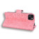 iPhone 15 Mandala Embossed Dual-Fold Calf Leather Phone Case - Pink
