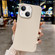 iPhone 15 Metal Liquid Silicone Skin Feel Phone Case - White