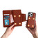iPhone 15 Multifunctional 7-Cards Wallet Leather Phone Case - Brown