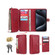 iPhone 15 Multi-functional Zipper Wallet Leather Phone Case - Red