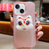 iPhone 15 New Year Lion Dance Plush Doll Phone Case - Pink Back White Lion