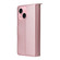 iPhone 15 Nine-card Slots Zipper Wallet Bag Leather Phone Case - Rose Gold