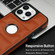 iPhone 15 Piano Key Hollow Cutout PU Phone Case - Brown
