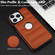 iPhone 15 Piano Key Hollow Cutout PU Phone Case - Brown