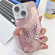 iPhone 15 Plating Glitter Texture Butterfly Holder TPU Phone Case with Lens Film - Pink Tinfoil Texture