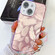 iPhone 15 Plating Glitter Texture Chain Wristband TPU Phone Case with Lens Film - Pink Feathers