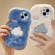 iPhone 15 Plush Embroidery Full Coverage Phone Case - Pink + White Pig