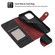 iPhone 15 POLA Dual-color Zipper Wallet RFID Leather Phone Case - Red Black