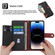 iPhone 15 POLA Dual-color Zipper Wallet RFID Leather Phone Case - Red Black