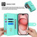 iPhone 15 POLA Love Multi-Card Slots Zipper Wallet Leather Phone Case - Light Green
