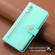iPhone 15 POLA Love Multi-Card Slots Zipper Wallet Leather Phone Case - Light Green