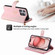 iPhone 15 POLA Love Multi-Card Slots Zipper Wallet Leather Phone Case - Pink