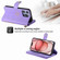 iPhone 15 POLA Love Multi-Card Slots Zipper Wallet Leather Phone Case - Purple