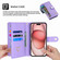 iPhone 15 POLA Love Multi-Card Slots Zipper Wallet Leather Phone Case - Purple