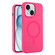 iPhone 15 Pure Color Liquid Silicone MagSafe Phone Case - Rose Red