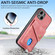 iPhone 15 Retro Card Wallet Fold Leather Phone Case with Strap - Pink