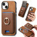 iPhone 15 Retro Cross Leather Card Bag MagSafe Phone Case - Brown