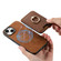 iPhone 15 Retro Cross Leather Card Bag MagSafe Phone Case - Brown