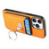 iPhone 15 Retro Folding Ring Holder Card Bag MagSafe Phone Case - Yellow
