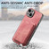 iPhone 15 Retro Leather Card Bag Magnetic Phone Case - Pink