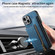 iPhone 15 Retro Leather Zipper Wallet Back Phone Case - Blue