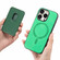 iPhone 15 Retro Magsafe Card Bag PU Back Cover Phone Case - Green