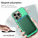 iPhone 15 Retro Magsafe Card Bag PU Back Cover Phone Case - Green