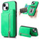 iPhone 15 Retro MagSafe Zipper Wallet Card Bag Back Phone Case - Green