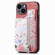 iPhone 15 Retro Painted Zipper Wallet Back Phone Case - pink