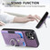 iPhone 15 Retro Skin-feel Ring Card Wallet Phone Case - Purple