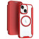 iPhone 15 RFID Blocking Adsorption Flip MagSafe Leather Phone Case - Red