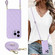 iPhone 15 Rhombic Texture Phone Case with Dual Lanyard - Purple