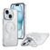 iPhone 15 Shiny Shield MagSafe Lens Holder Phone Case - Silver