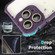 iPhone 15 Shockproof Acrylic Phone Case with Lens Glass Film - Purple