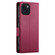 iPhone 15 Side Buckle Magnetic Frosted Leather Phone Case - Wine Red