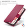 iPhone 15 Side Buckle Magnetic Frosted Leather Phone Case - Wine Red