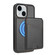 iPhone 15 Skin Feel Detachable Card Bag Magsafe Phone Case - Black