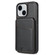 iPhone 15 Skin Feel Detachable Card Bag Magsafe Phone Case - Black