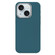 iPhone 15 Skin Feel Fine Leather Texture Metal Lens Frame MagSafe Phone Case - Sky Blue