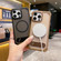 iPhone 15 Skin Feel Frameless MagSafe PC Phone Case with Fold Holder - Desert Gold