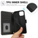 iPhone 15 Skin Feel Pure Color Card Slots Leather Phone Case with Dual Lanyard - Black
