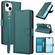 iPhone 15 Skin Feel Pure Color Card Slots Leather Phone Case with Dual Lanyard - Green