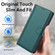 iPhone 15 Skin Feel Pure Color Card Slots Leather Phone Case with Dual Lanyard - Green