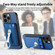 iPhone 15 Skin Feel Ring Holder Wallet Magnetic Phone Case - Blue